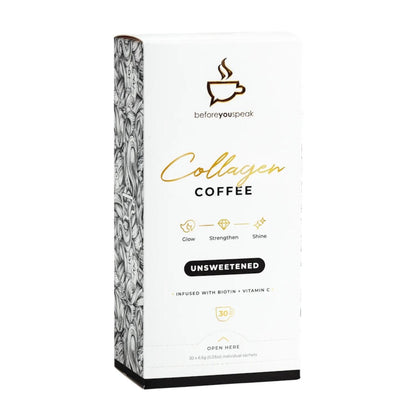 COLLAGEN Coffee for healthy lifestyle. Glow, Strengthen. Infused with Biotin and vitamin C. Unsweetened