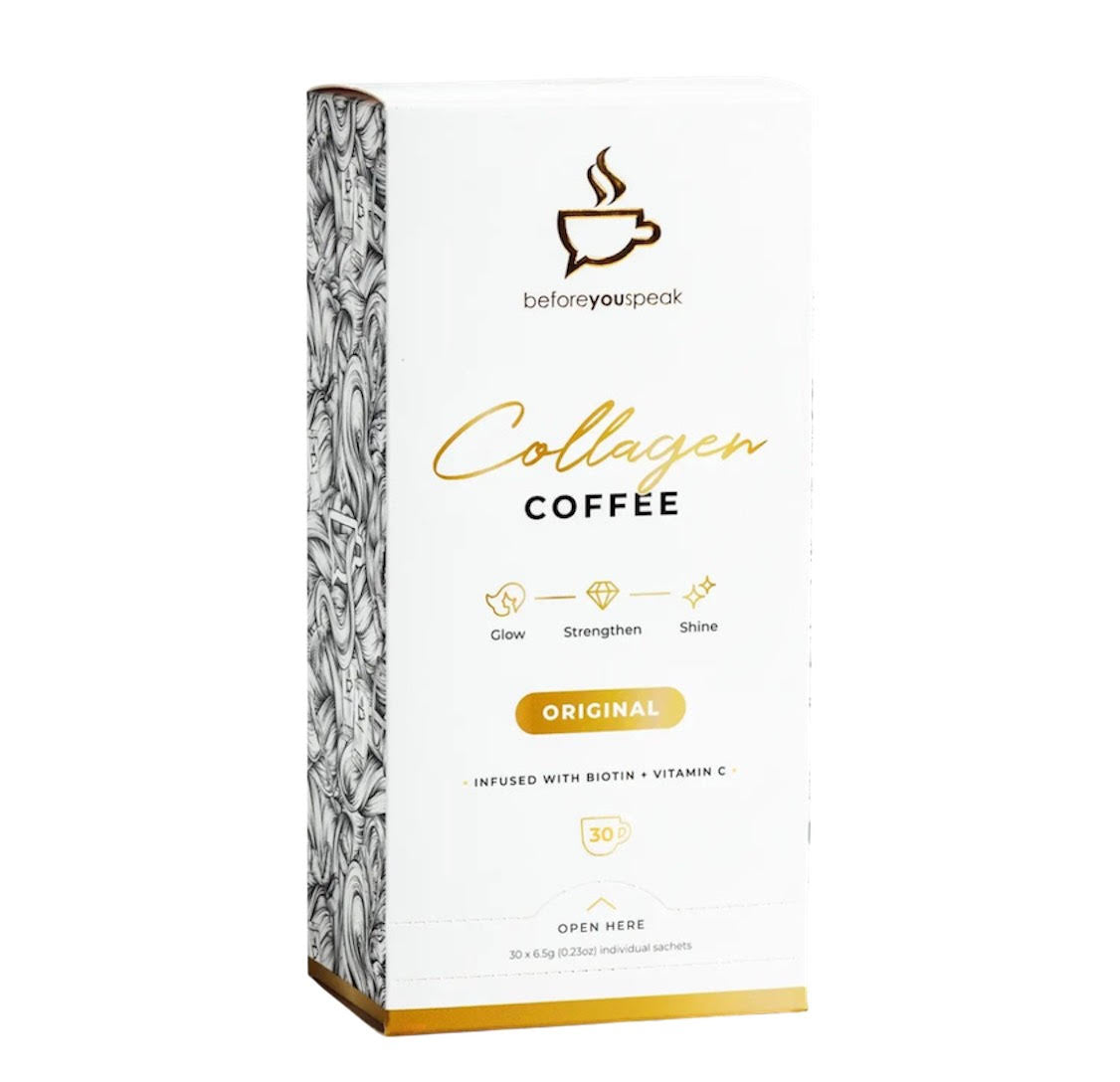 COLLAGEN Coffee for healthy lifestyle. Glow, Strengthen, Shine with original flavor. Infused with Biotin and vitamin C